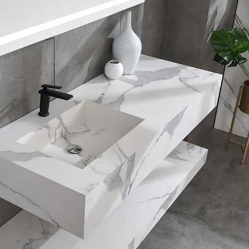 BOTON STONE Custom Made Solid Surface Bathroom Furniture Wash Basin Sink Wall Hung Basin