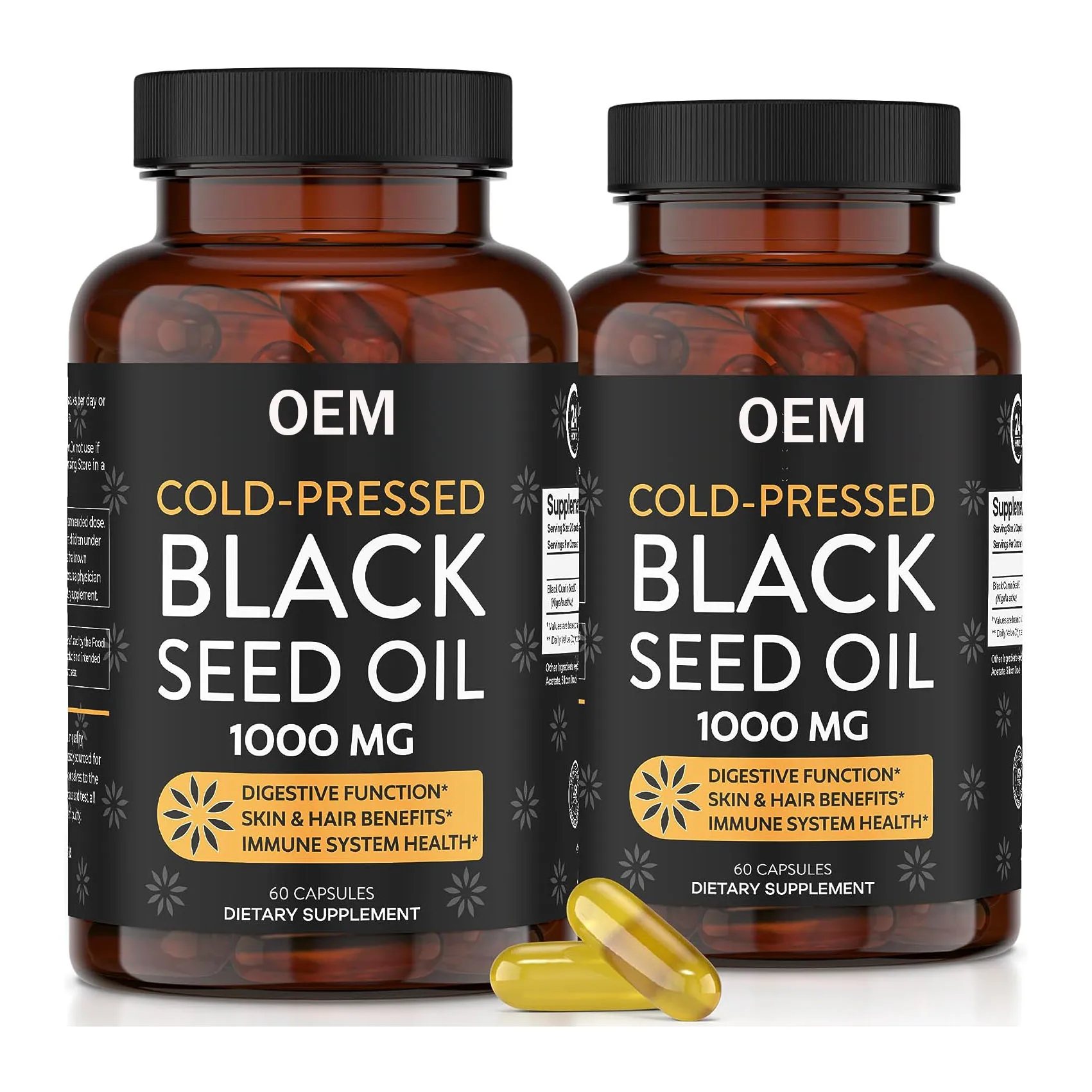 Oem Nongmo And Vegan Black Seed Oil Softgel Capsules Pure Black Cumin