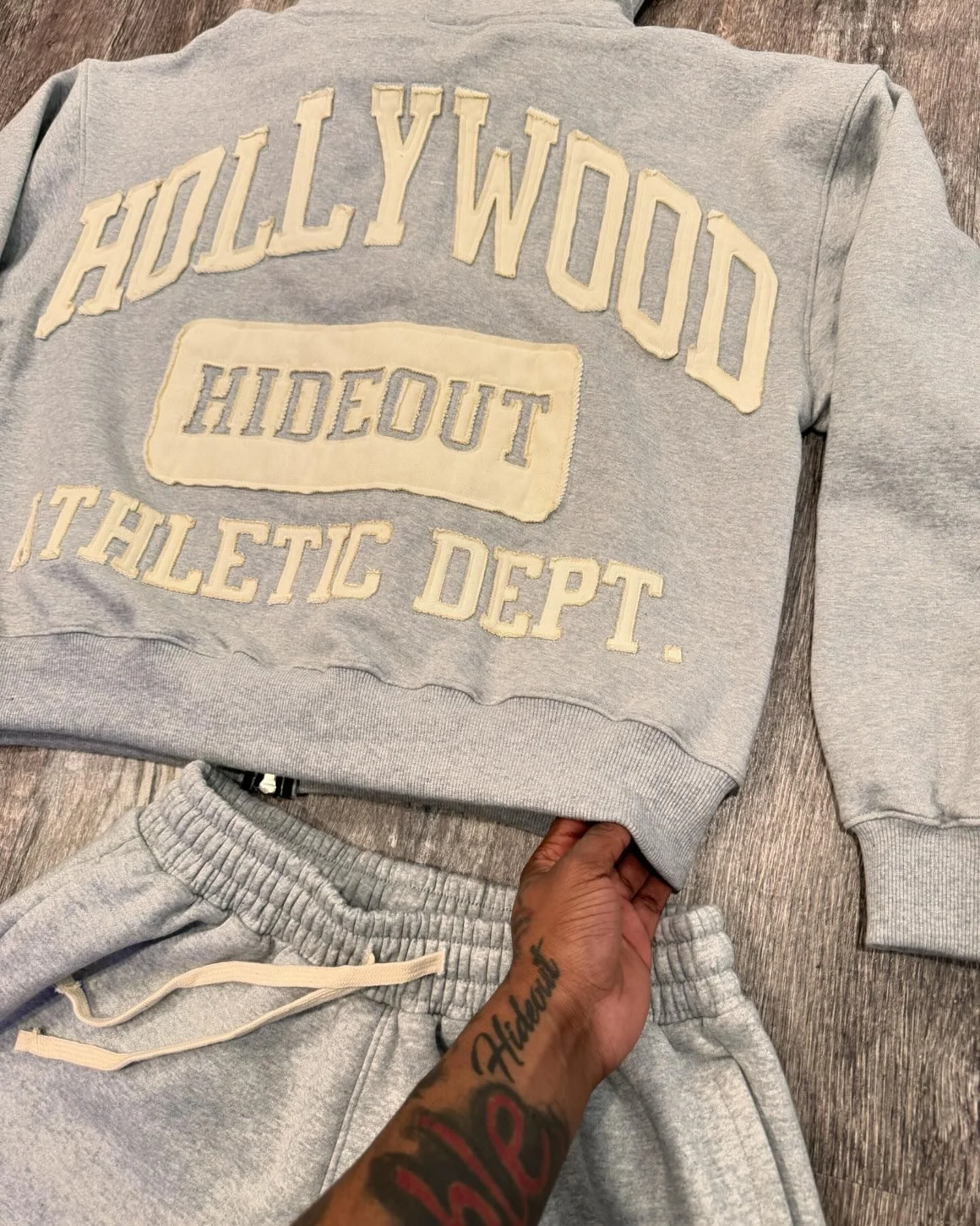Salati Custom Patch Applique Embroidery 500 GSM Two-Piece Zip Hoodie Suit Fitness Sweatsuit Printed Technique Men's Track Suits gallery 3