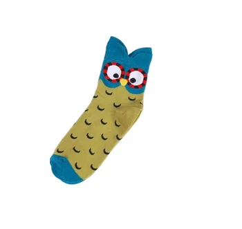 100% Cotton Socks Sale Kawaii Women Girls Family Colorful Cartoon Big Eye Owl Socks