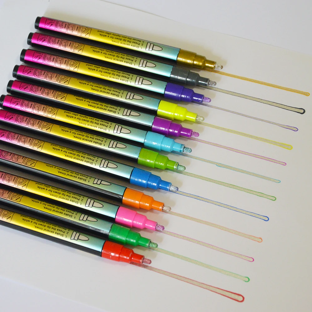 24 Color Double Line Outline Marker Pens, Super Squiggles Outline Pens 3mm  Thick Doodle Glitter Outline Markers for Kids