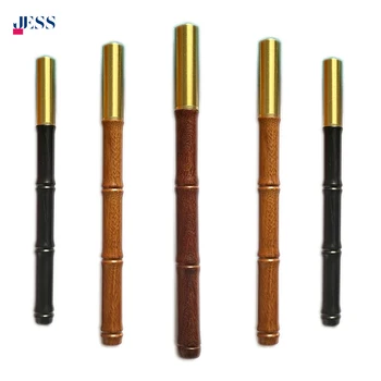 Premium Bamboo Joint Solid Wood Roller Pen Retro Business Gift Pens with Brass Cap Heavy Gel Signature Pen