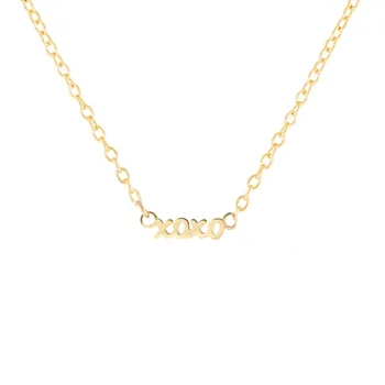 Wholesale costume fashion gold plated xoxo necklace jewelry