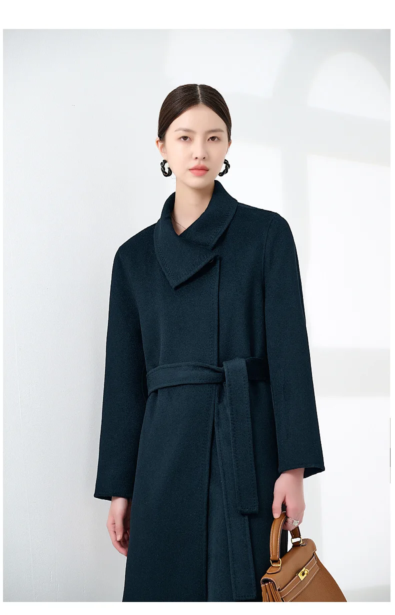 Women's High-Grade Double-Sided Pure Cashmere Coat Wholesale Autumn And Winter Clothing Factory Spot