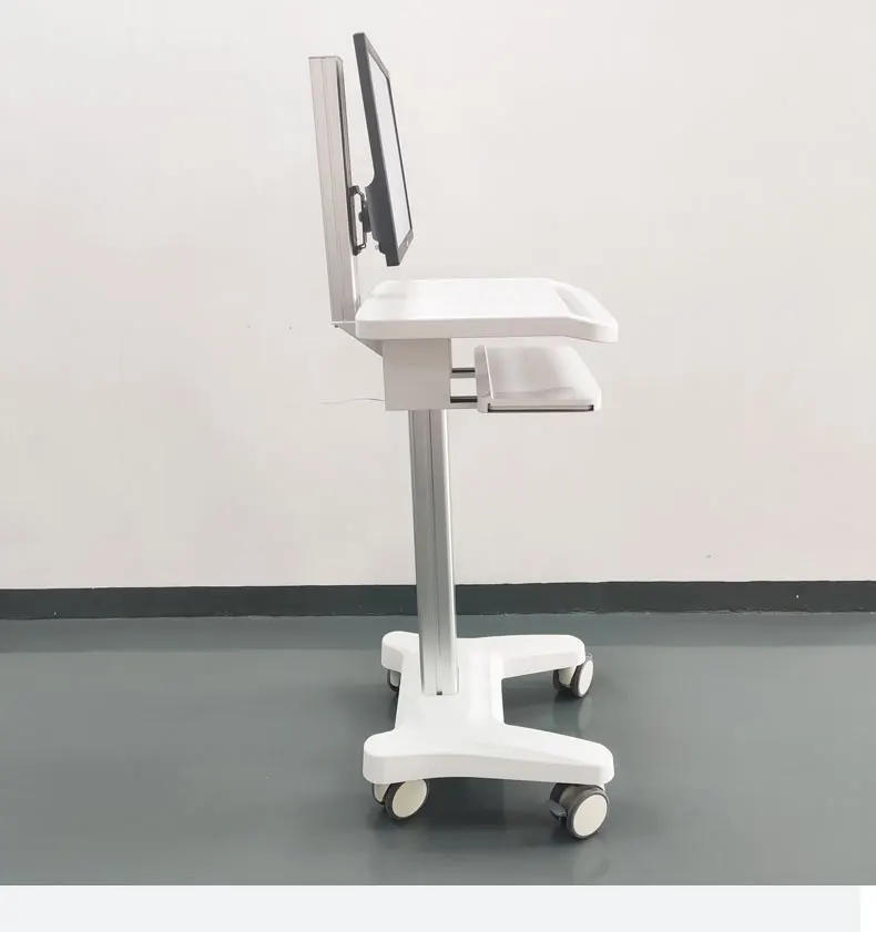Adjustable Height Standing Rolling Computer Workstation Trolley Cart ...