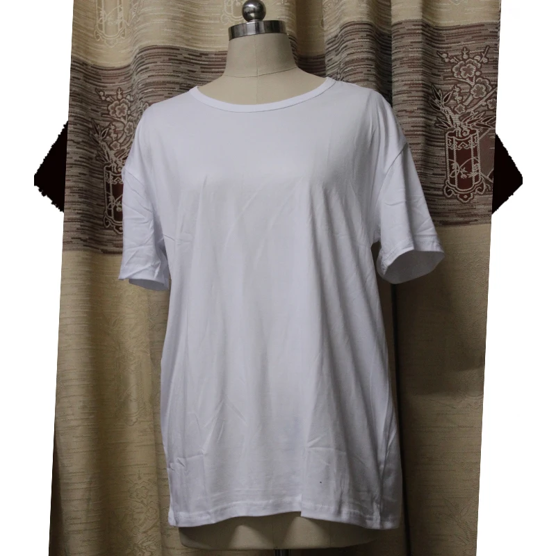 Free Printing Kids and Adult 100% Polyester T-shirt but Cotton Feel Unix  Blank Sublimation White Short Sleeve T-Shirt