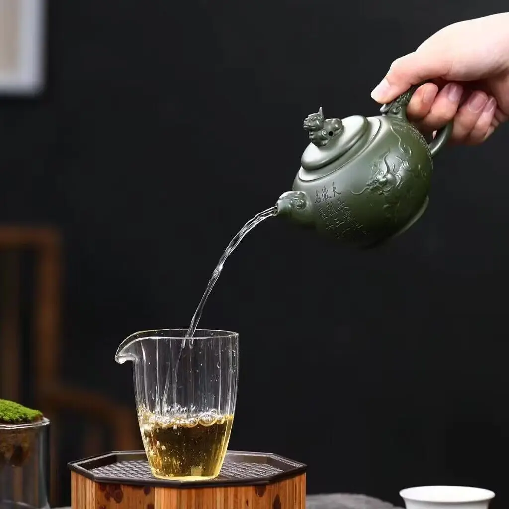 300ML CHINESE PURPLE CLAY TEAPOT RAW ORE SECTION MUD TEA POT HOUSEHOLD ZISHA TEA KETTLE YIXING TEA SET