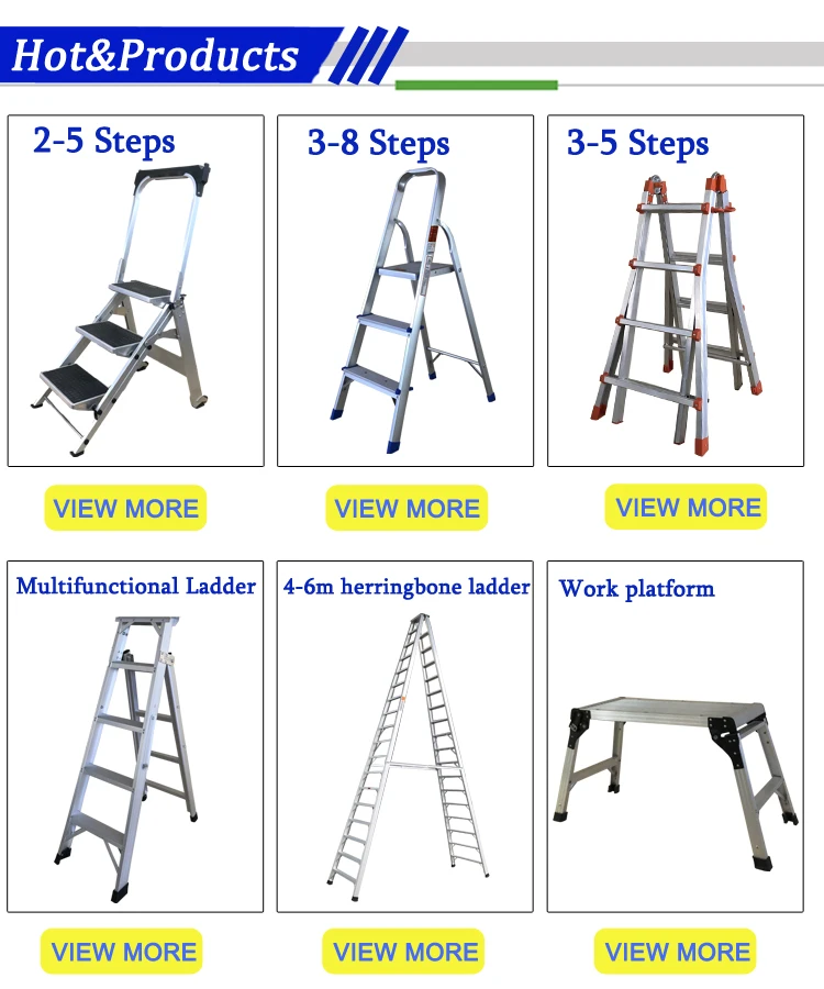 Foldable Telescopic Ladder Metal Portable Home Use 2 Step Ladder ...