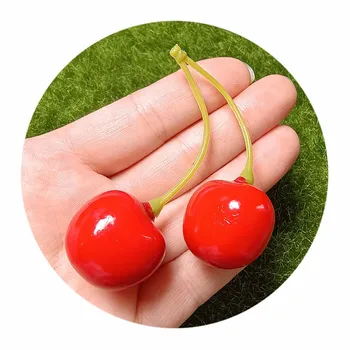 100 Cerises Artificielles Rouges - Décoration Noël, Mariage - 6x1cm - Suspension Avec Fil Métallique