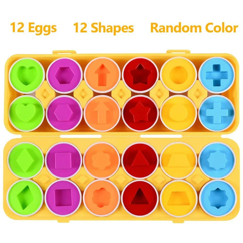Matching Eggs 12 pcs Set Color Shape Number Matching Egg Set Early Learning Educational Fine Motor Skill Montessori Toy Gift
