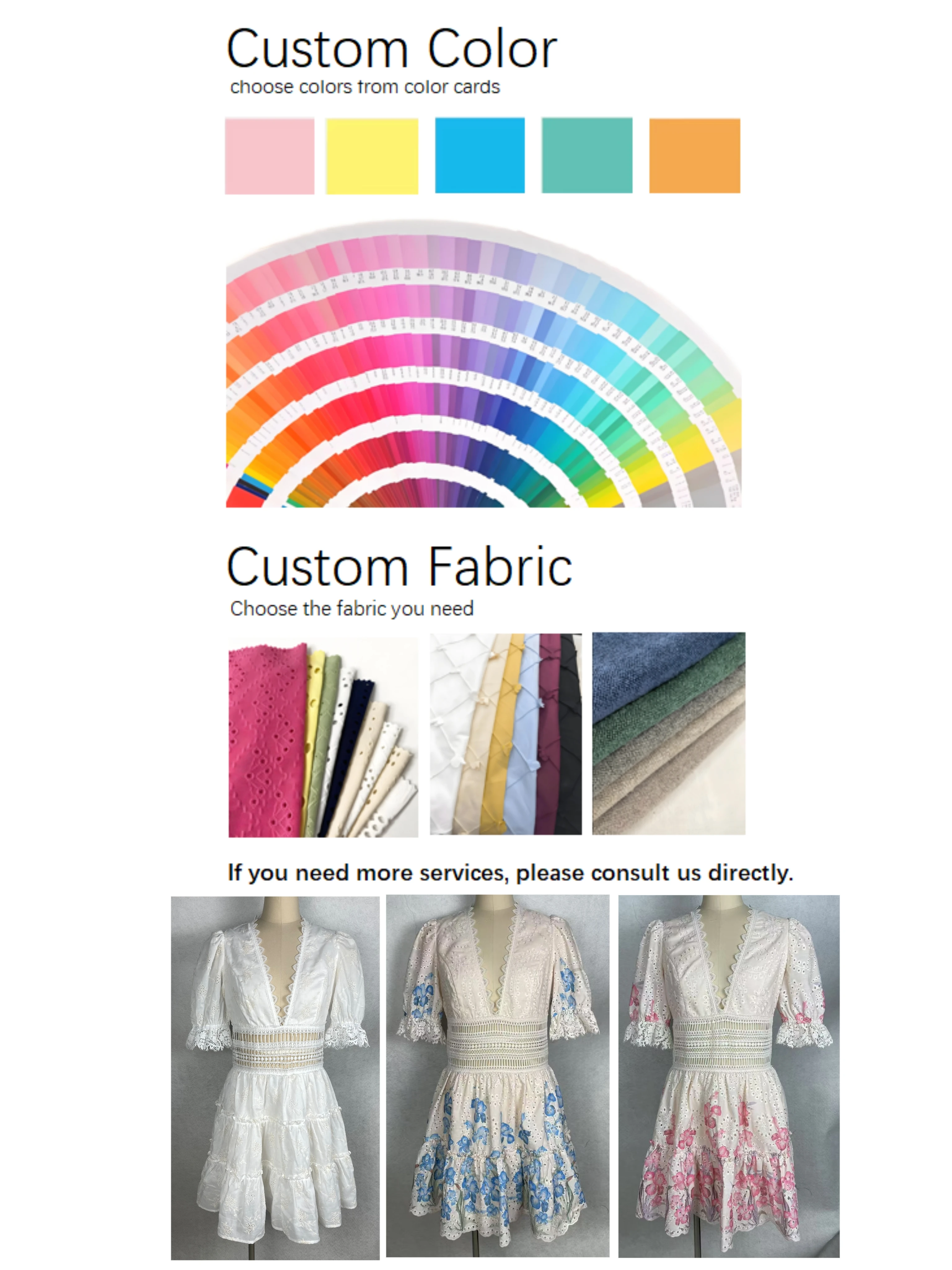 Beautiful Knee-length Dress Embroidered Floral Patterns Butterfly Prints Woven Digital Printing Button Decoration Natural - Image 5