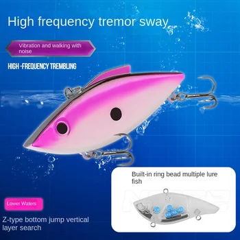 Cheery 65mm 75mm Bionic Vibs Double Hook Crankbait Reflective ABS Hard Lure Fishing for Perch Snapper Tilapia Bream River Stream – Hard Lure – view 4
