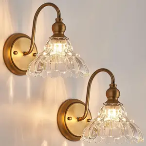 Modern Crystal Wall Light Led Corridor Staircase Dining Metal Material Golden Color Wall Lamp Indoor