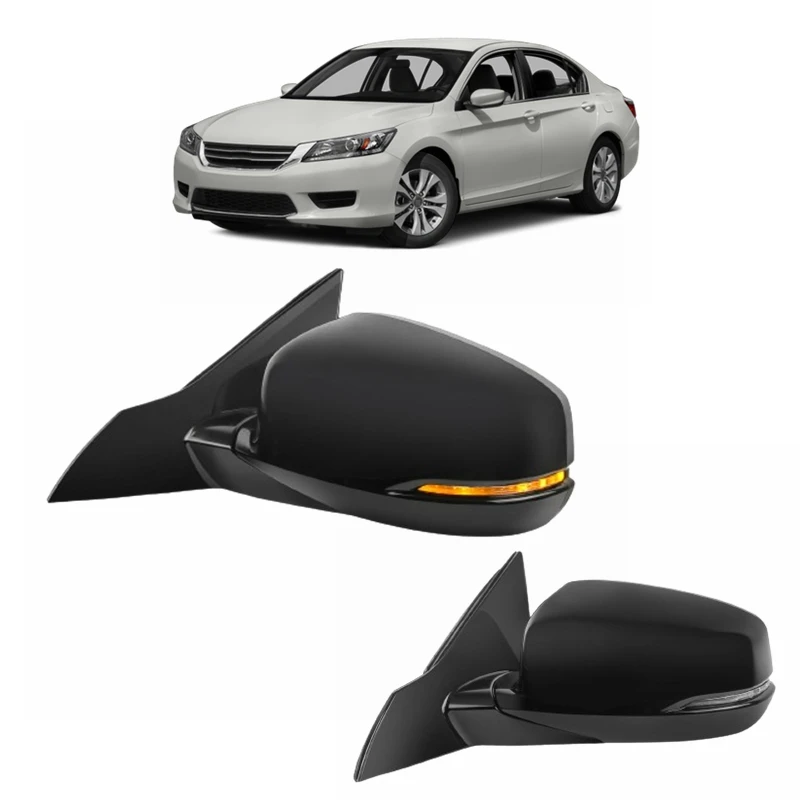 3 lines left right side door rearview power heated mirror with turn signal light for honda accord sedan 2014 2015 2016 2017