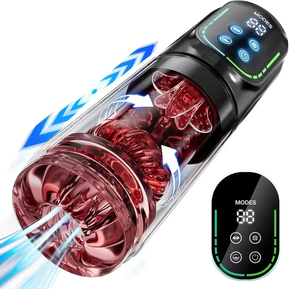 Masturbateur Rotatif Pour Homme SuckMeToys - 7 Modes - Silicone Noir - Charge USB - Neuf