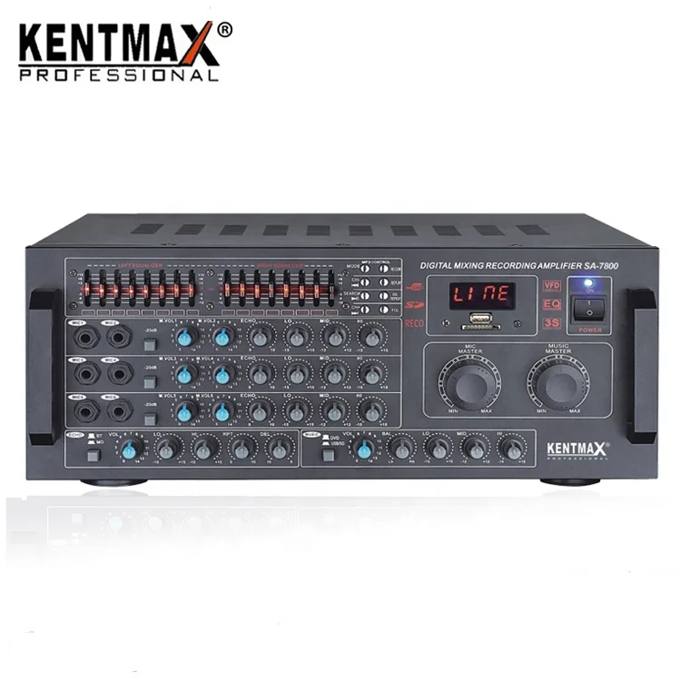 LED Display Digital Audio AMP  Audio Controller Table 2 Channel With USB SD Input Power Mixer Amplifier