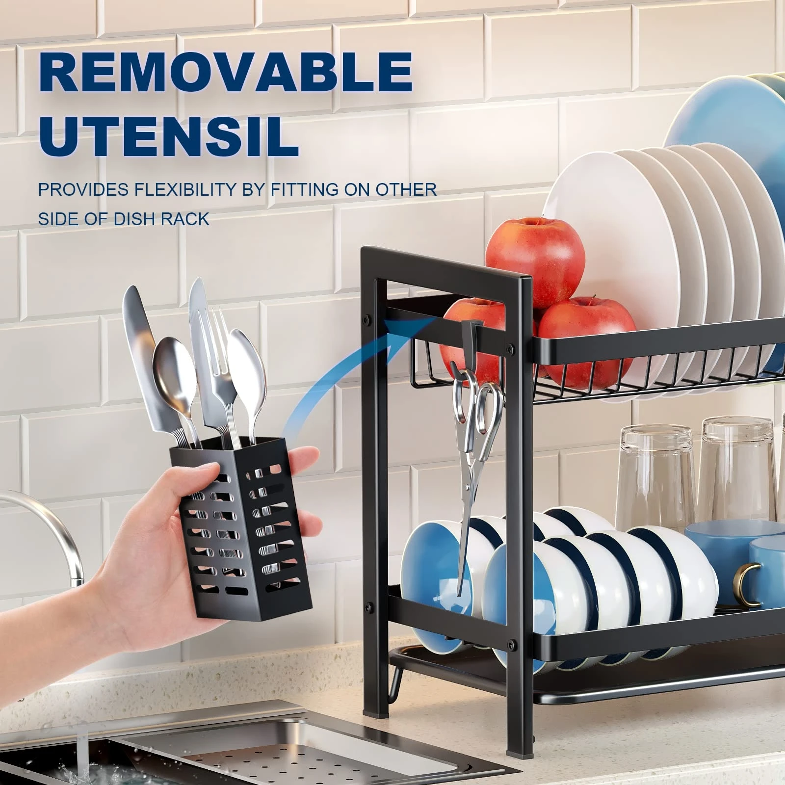 Kitchen Dish Drying Rack with Drainboard ORZ Multifunction