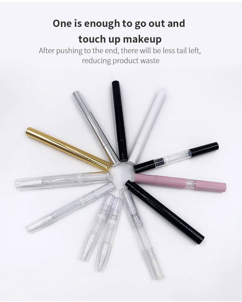 2ml 3ml 5ml Cuticle Oil Twist Pen Empty Gold White Clear Black Pink