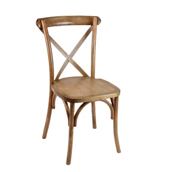 13 Years Manufacture Supply Wholesale Cross Back Hotel Chair Wooden Wedding Crossback Chairs Rentals for Events Party Banquet