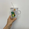 Patterned mixed glass straws
