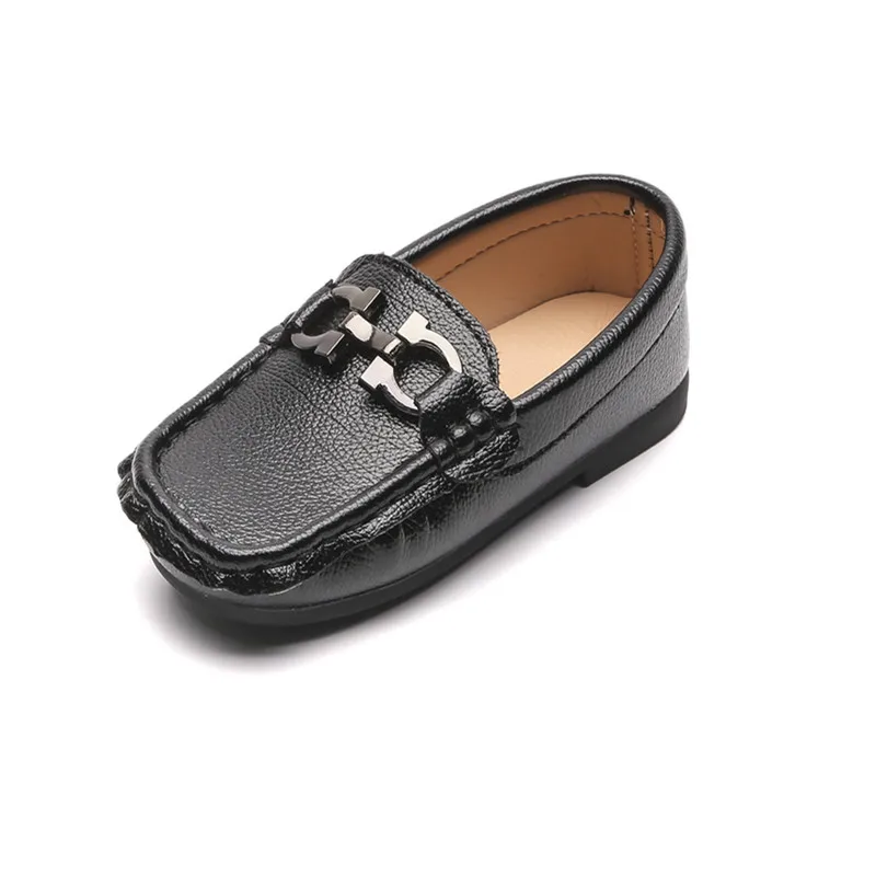 Детские винтажные кожаные туфли, повседневные, без застежки, с мягкой подошвой, в Корейском стиле, для мальчиков