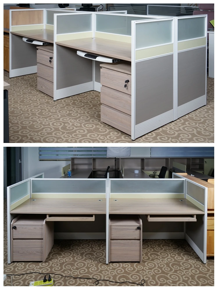 Office Furniture Set 4 Person Work Bench Workstations Office Table And Chair Set Modular