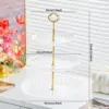 Transparent diamond-shaped 3-tier fruit plate, 20 x 25 x 30 cm