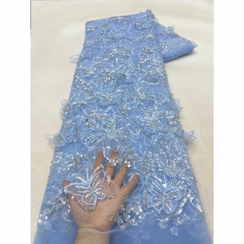 Wholesale Price Beaded Lace Fabric for Wedding Dresses