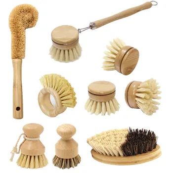 A-1ux Wooden Dish Brush, A-1Ux Bamboo Wood & Natural Bristle