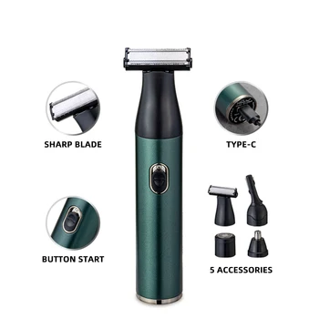 4 in 1 Cordless Rechargeable Nose Hair Trimmer Women Facial Body Hair Shaver Hair Removal Electric Razor Lady's Epilator