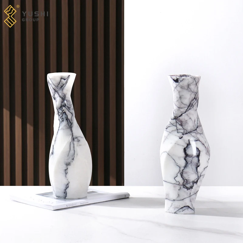 Yushi Group Custom Designed round Marble Flower Vase Elegant