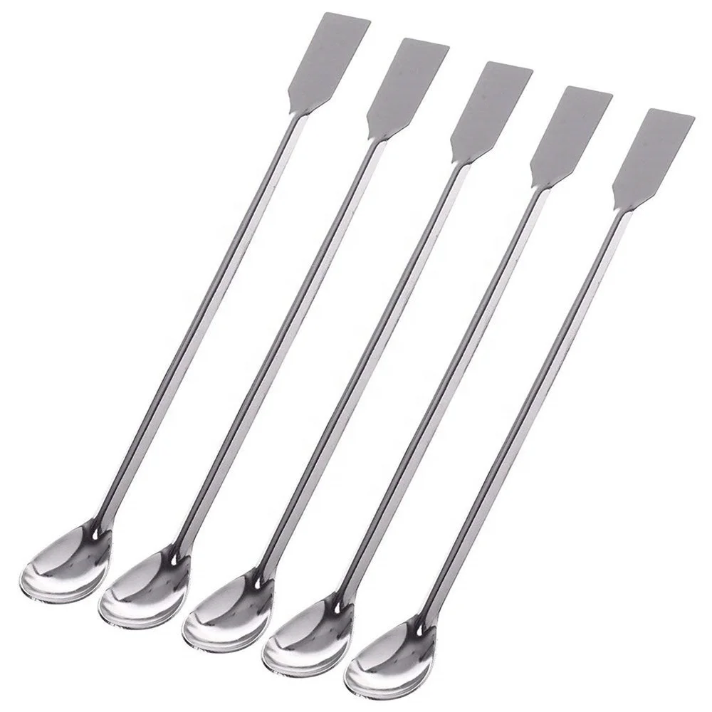 Micro Lab Scoop Spatula 8-Piece Stainless Steel Laboratory Micro Spoon ...