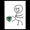 20mm green aventurine + card