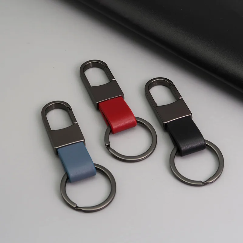 Leather Car Key Holder And Organizer Pouch With Metal Ring_voghion.com