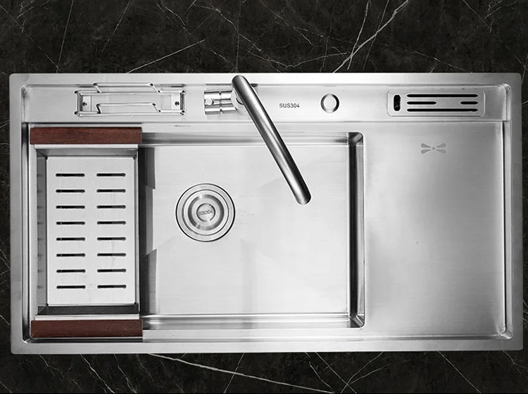 
Кухонная утварь 2020, полированная нержавеющая сталь 304, кухонная раковина с одной чашей, кухонная раковина ручной работы 