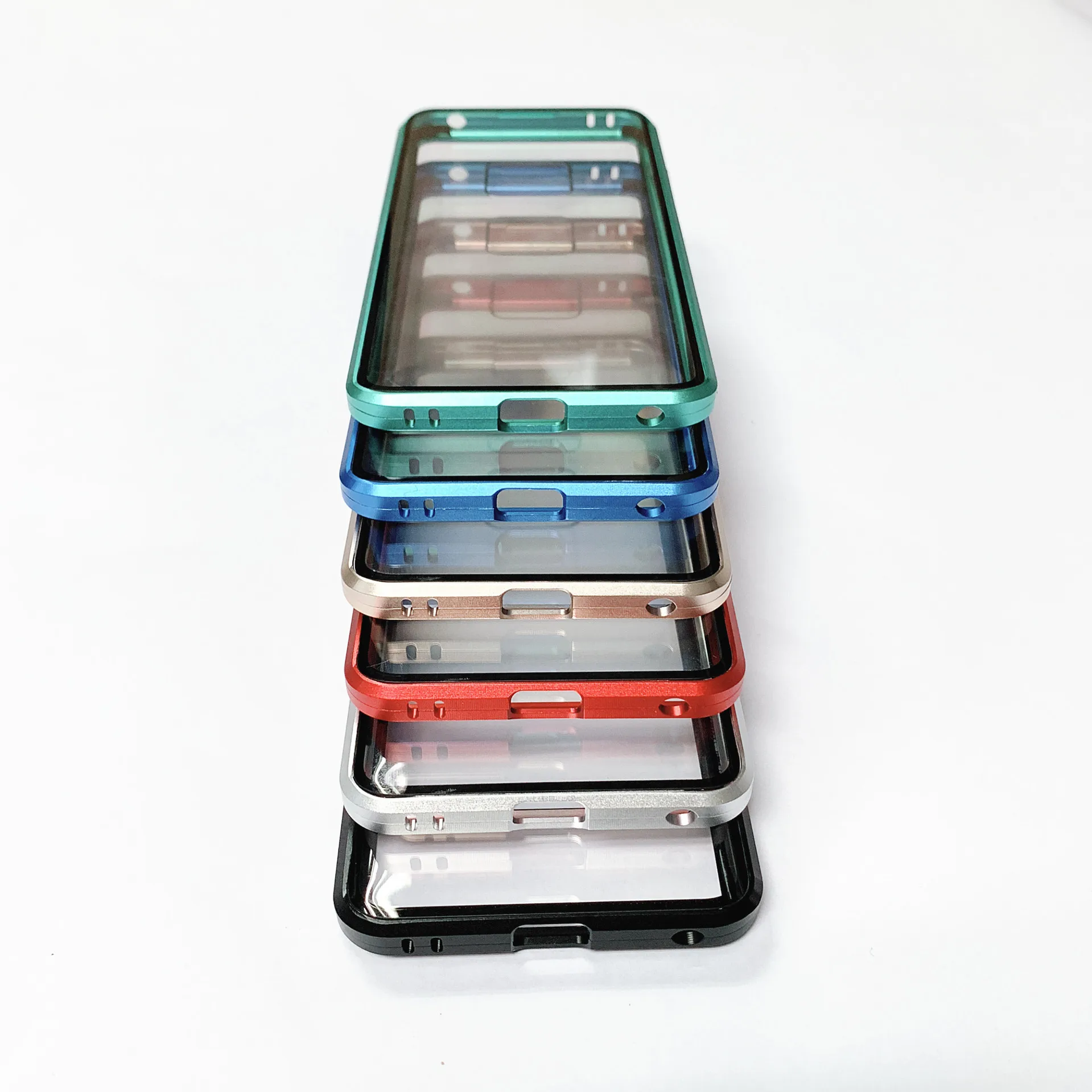 For OPPO F11 Pro Magnetic Adsorption Phone Case Metal Magnet Clear Back Cover Double Side Glass Protective Case
