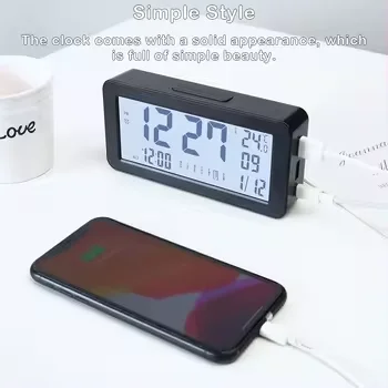 New Arrival Desktop LCD Clock Backlight Snooze Mute Calendar Desktop Electronic Backlight Table Digital Alarm Clock