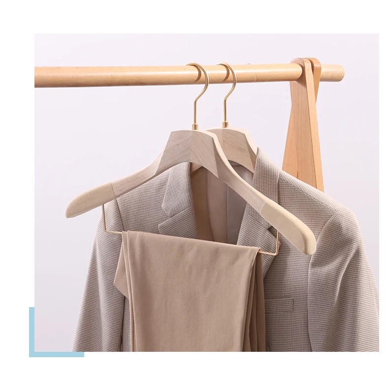 Wholesale Wood Hanger For Clothing Flocking Nonslip Hanger Camphor Wood Clothes Hanger With