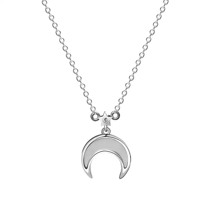 Collar Luna Llena Galaxia Constelaciones Color Plata Mujer Collar Luna Llena Galaxia Constelaciones Color Plata Mujer