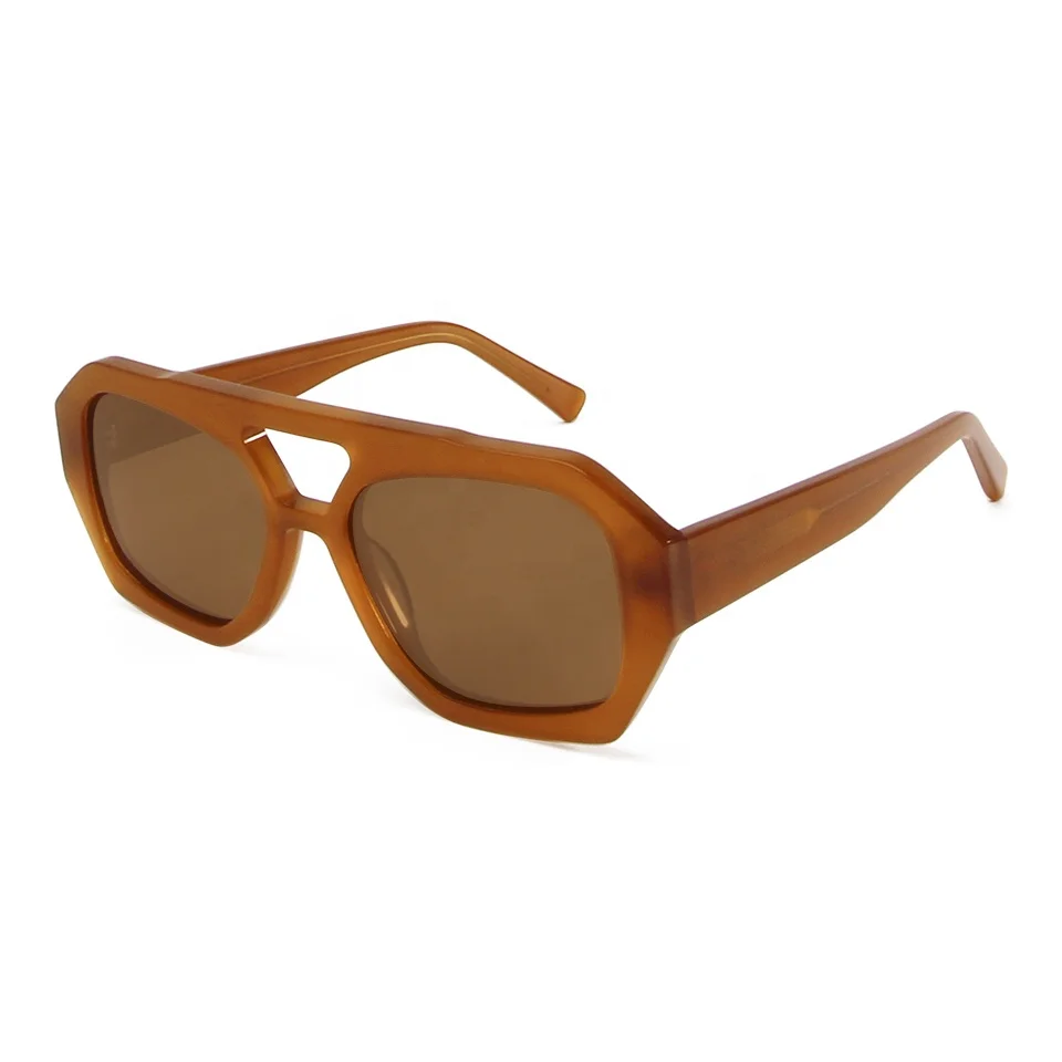 VEH Brand Designer High Quality Acetate Vintage Sunglasses Women Polarized Sun Glasses for Men Double Bridge Oculos Gafas De Sol