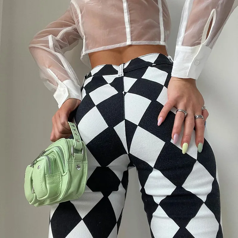 Pantalones De Damas A La Moda Para Mujer,Pantalones Acampanados Informales  Cruzados,Botas De Pierna Ancha,Color Blanco Y Negro,Nuevos - Buy Pantalones  De Pierna Ancha,Vaqueros Pantalones,Pantalones Cuadrados Product on  Alibaba.com