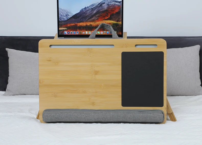 Портативный Bamboo стол для ноутбука лоток негабаритных стол для ноутбука, для дома и офиса