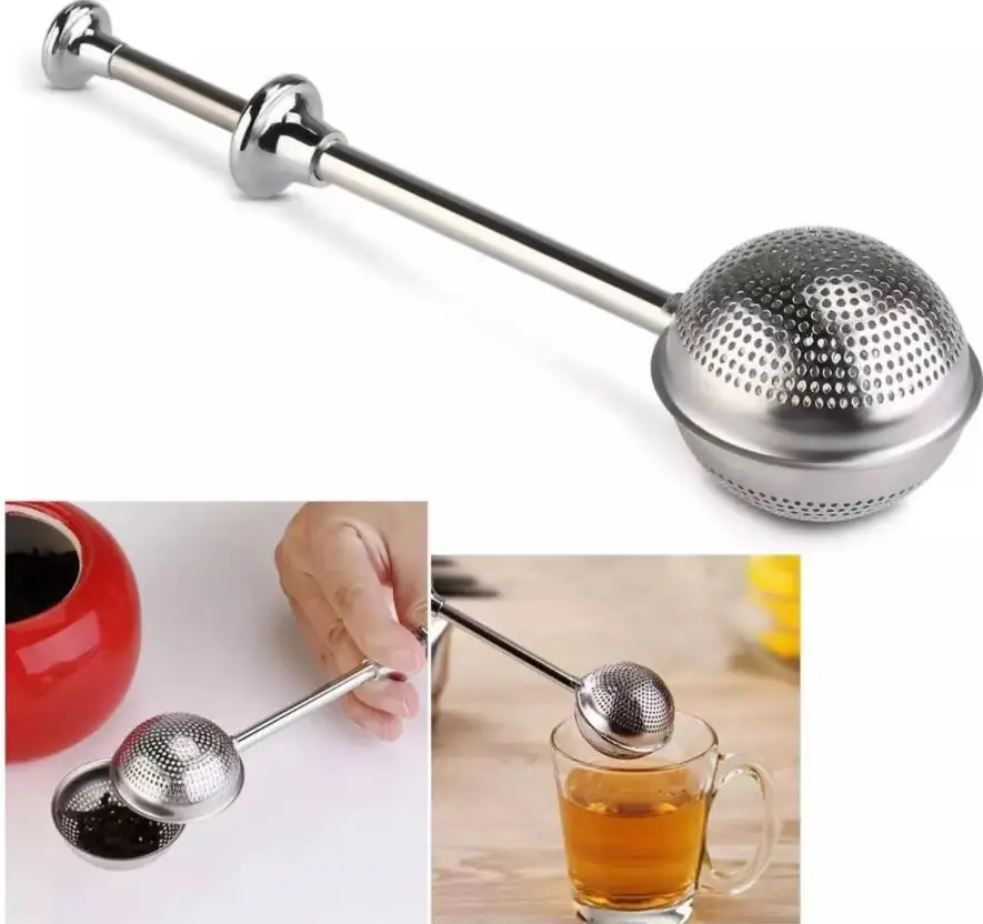 Infusore Per Tè A Pallina In Acciaio Inox 304 Con Manico Lungo – Filtro Per Tè Sfuso E Spezie, Pratico E Resistente - 2
