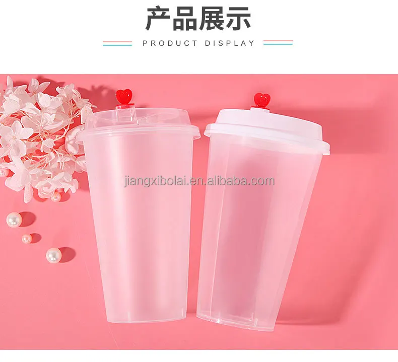 16oz/500ml 24oz 32oz Disposable Pet Plastic Ice Coffee Cup With Lid
