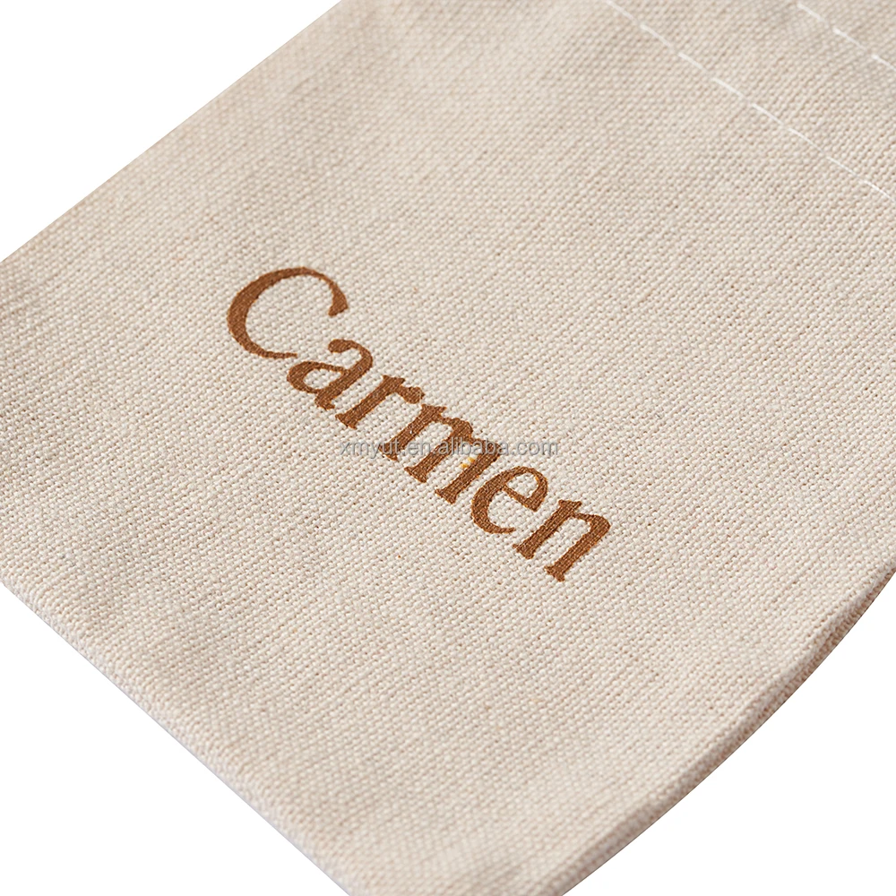 Custom Print Linen Jewelry Pouch Linen Drawstring Jewelry Bag Ring Necklace Jute Bag Jewelry Pouch With Logo Wholesale