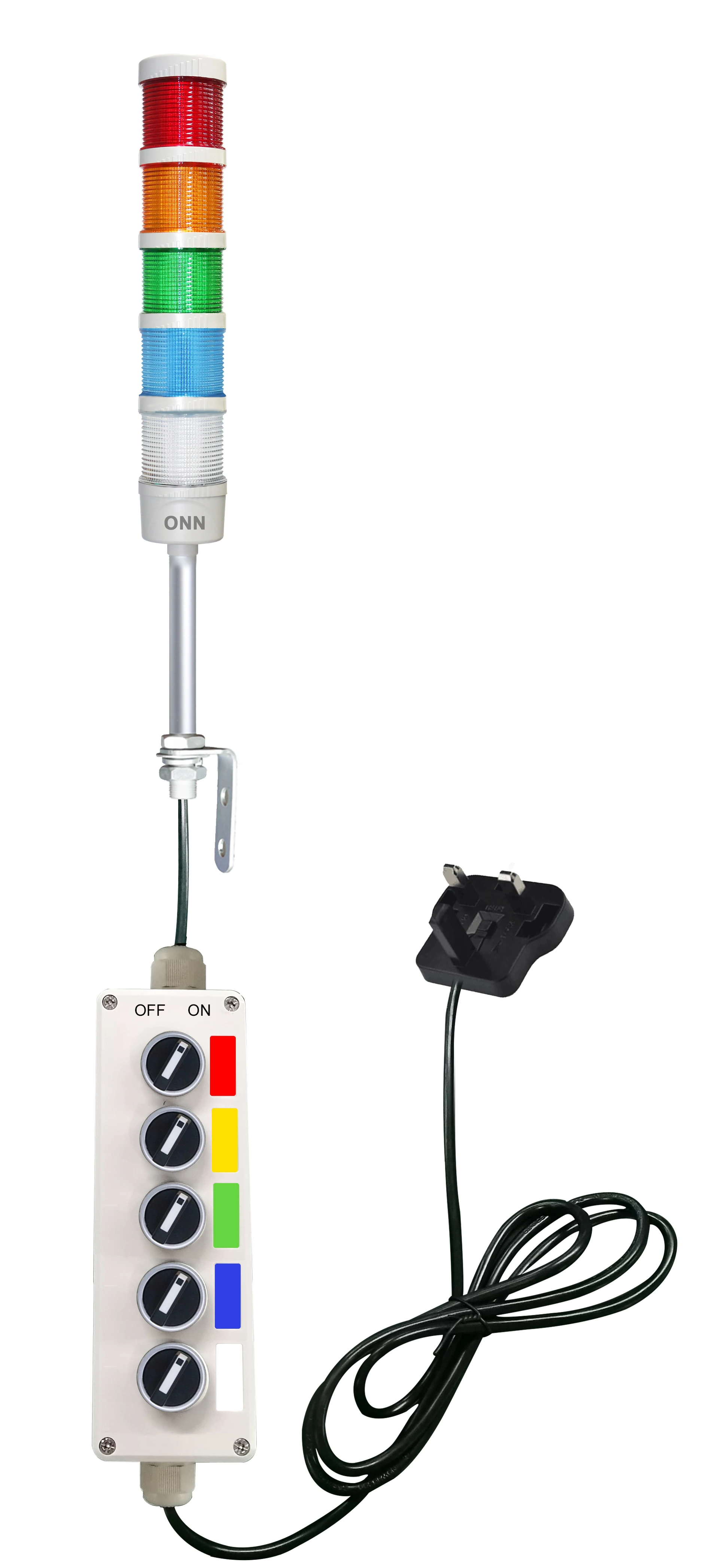 Tour Lumineuse LED à Empiler, 3 Couches De Feux D'avertissement Industriels, Lampe Andon Sans Clignotant Pour Machines-outils CNC, Lignes De Production (24 V