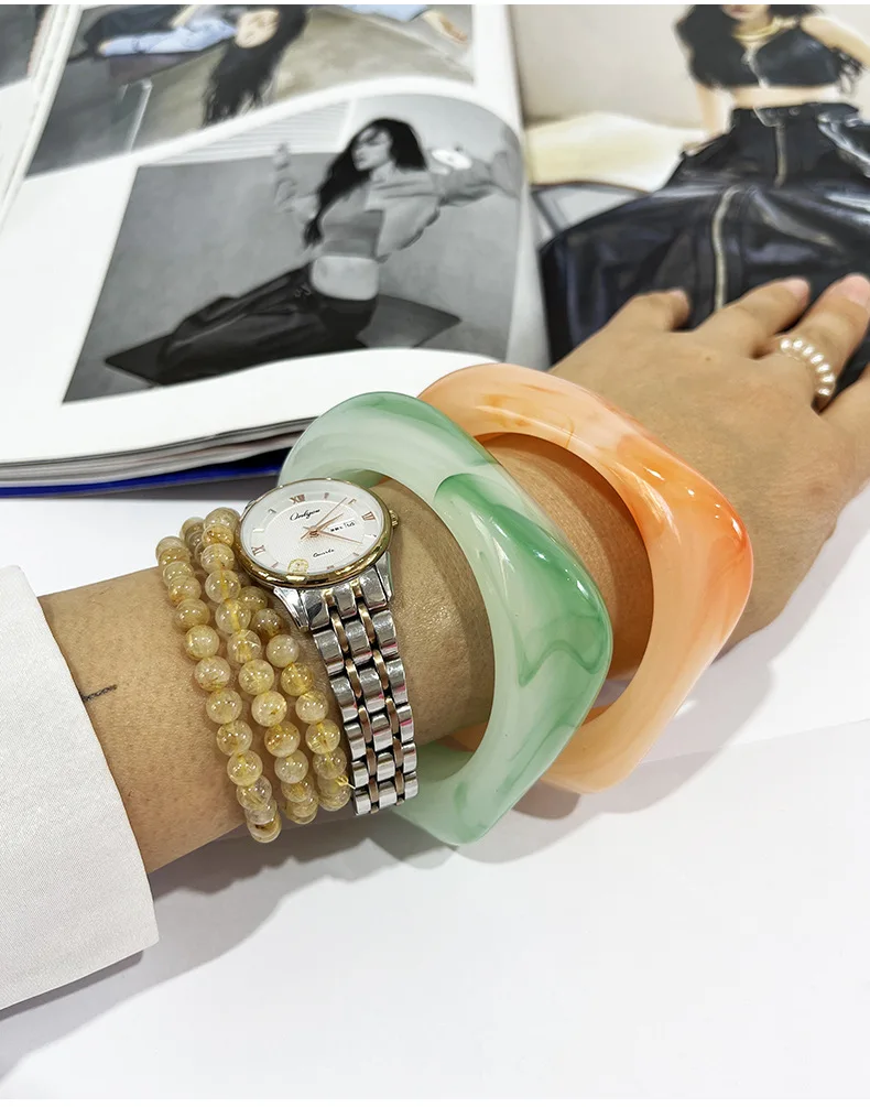 Wholesale Cheap Colorful Thicken Chunky Resin Bangles