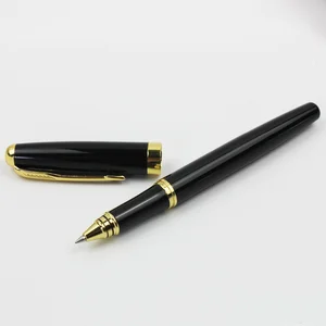Factory Bulk Luxury Heavy Black Gold Customized Logo Metal Gel Ink Pens
