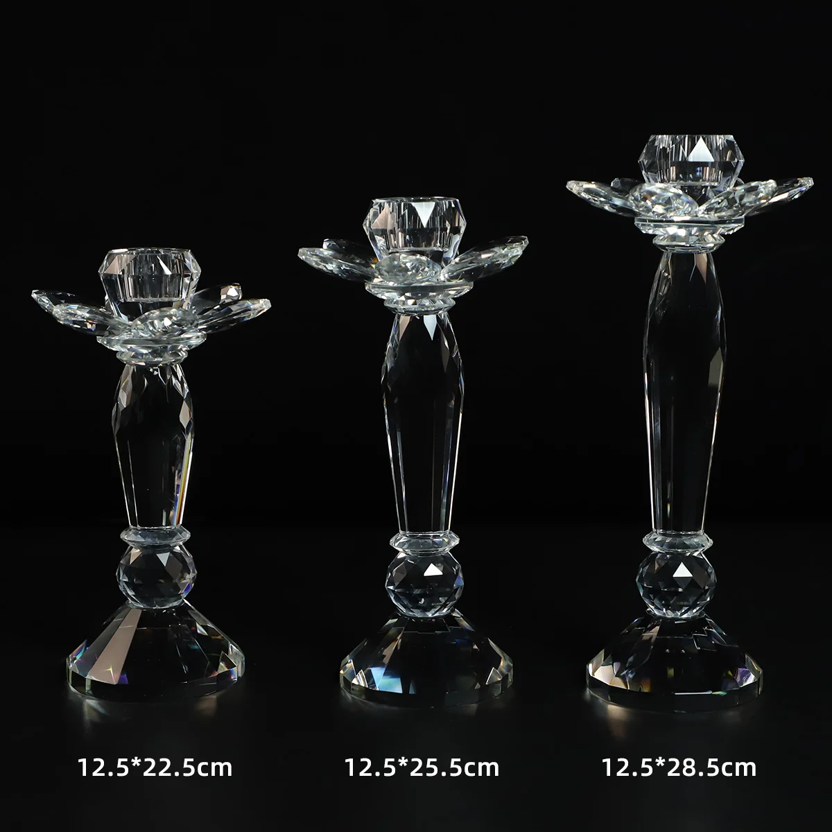 High Quality Pure Transparently Crystal Candlestick Holder Lighted Up Luxury Centerpieces Wedding Decoration Home Indoor details