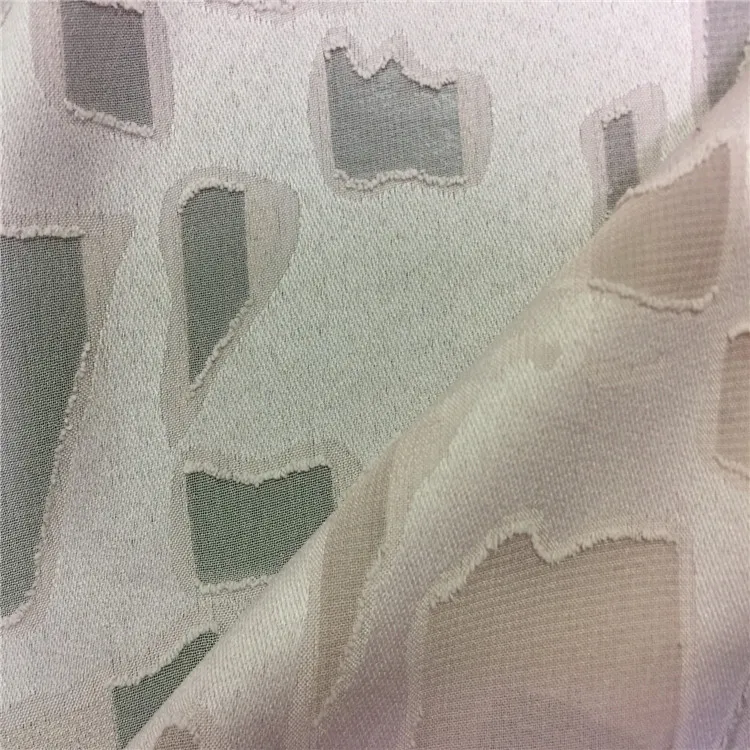 Brushed geometric design mesh fabric 100% polyester jacquard fabric for clothing